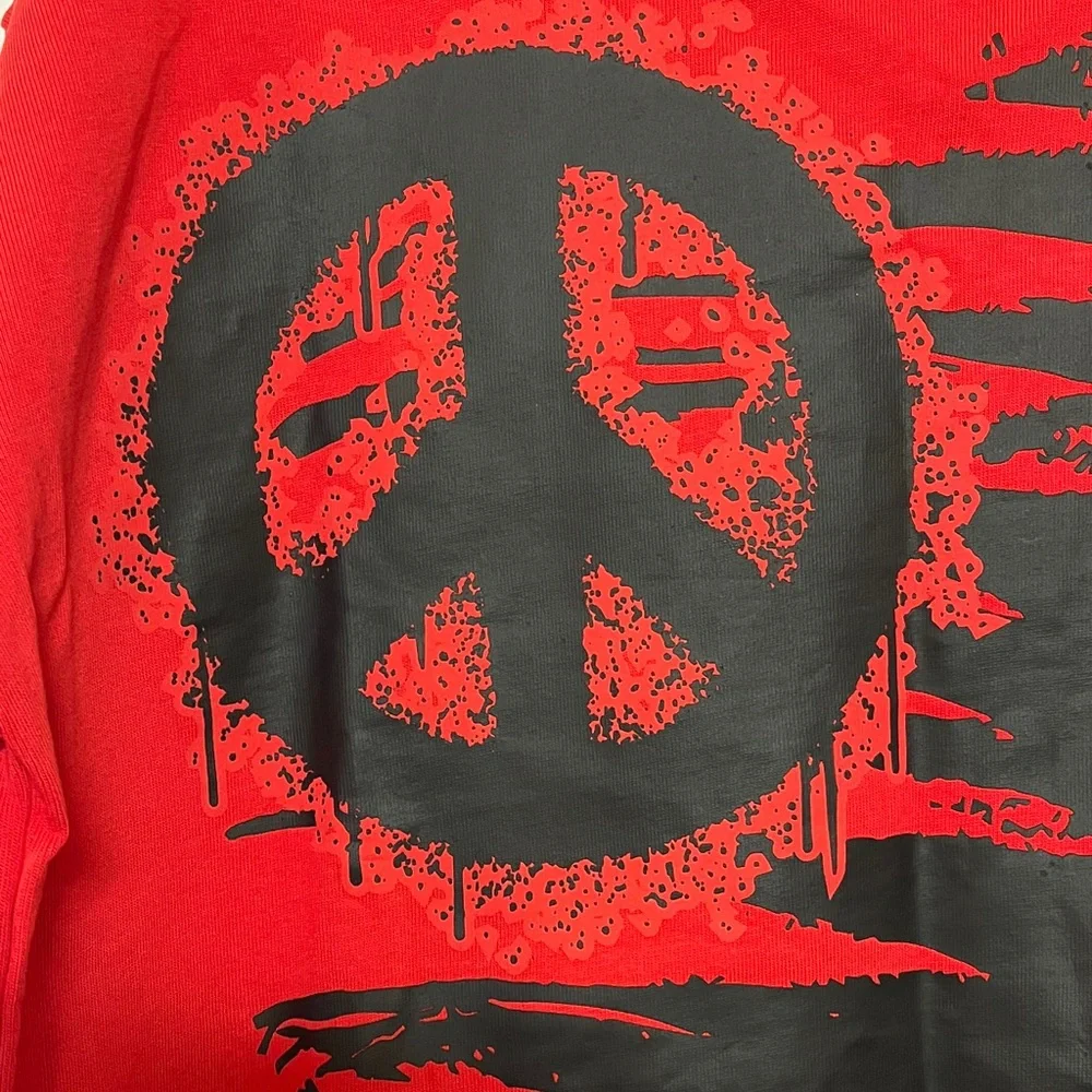 ❤️✌🏾❤️ Watson Boxy Oversized TeGraphic Tee with Peace & Star Puff Print Size L - Picture 4 of 9